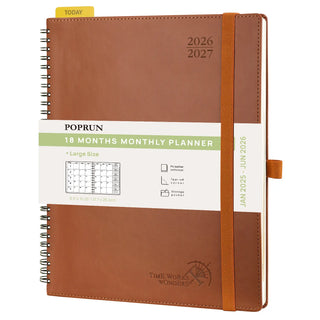 8.5x10.5 Monthly Planner 2026 Spiral Calendar Planner - Neo Brown