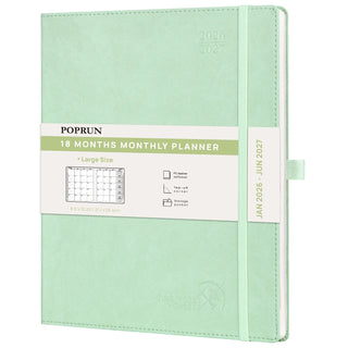 8.5x10.5 Monthly Planner 2026 Soft Cover Calendar Planner - Mint Green