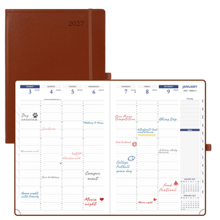 8.25"x11.75" Weekly 2027 Planner Softcover|15-Minute Intervals