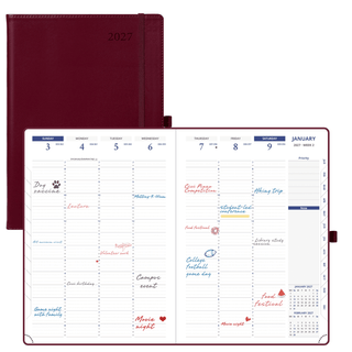 8.25"x11.75" Weekly 2027 Planner Softcover|15-Minute Intervals