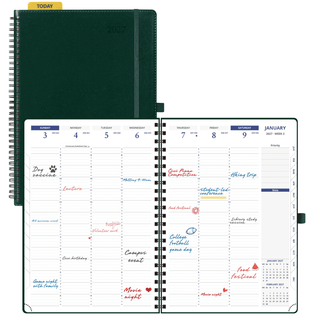 A4 Size Spiral 15-minute 2027 Weekly Planner PU Leather Softcover Appointment Book