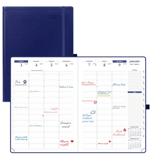 8.25"x11.75" Weekly 2027 Planner Softcover|15-Minute Intervals