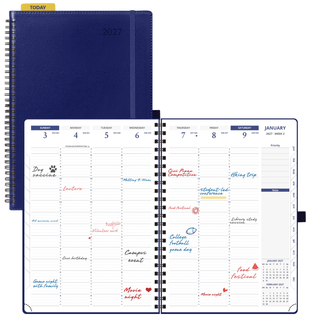 A4 Size Spiral 15-minute 2027 Weekly Planner PU Leather Softcover Appointment Book