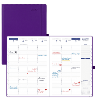 8.25"x11.75" Weekly 2027 Planner Softcover|15-Minute Intervals