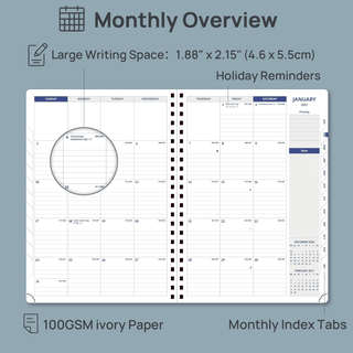 A4 Size Spiral 15-minute 2027 Weekly Planner PU Leather Softcover Appointment Book