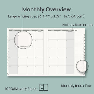 8.5“x10.5” Weekly Academic Planner 2026-2027 12-Month Hardcover