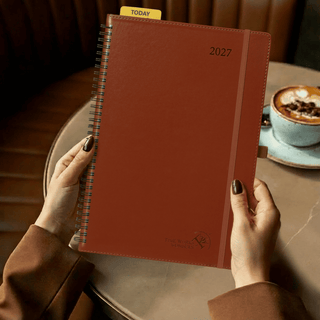 A4 Size Spiral 15-minute 2027 Weekly Planner PU Leather Softcover Appointment Book