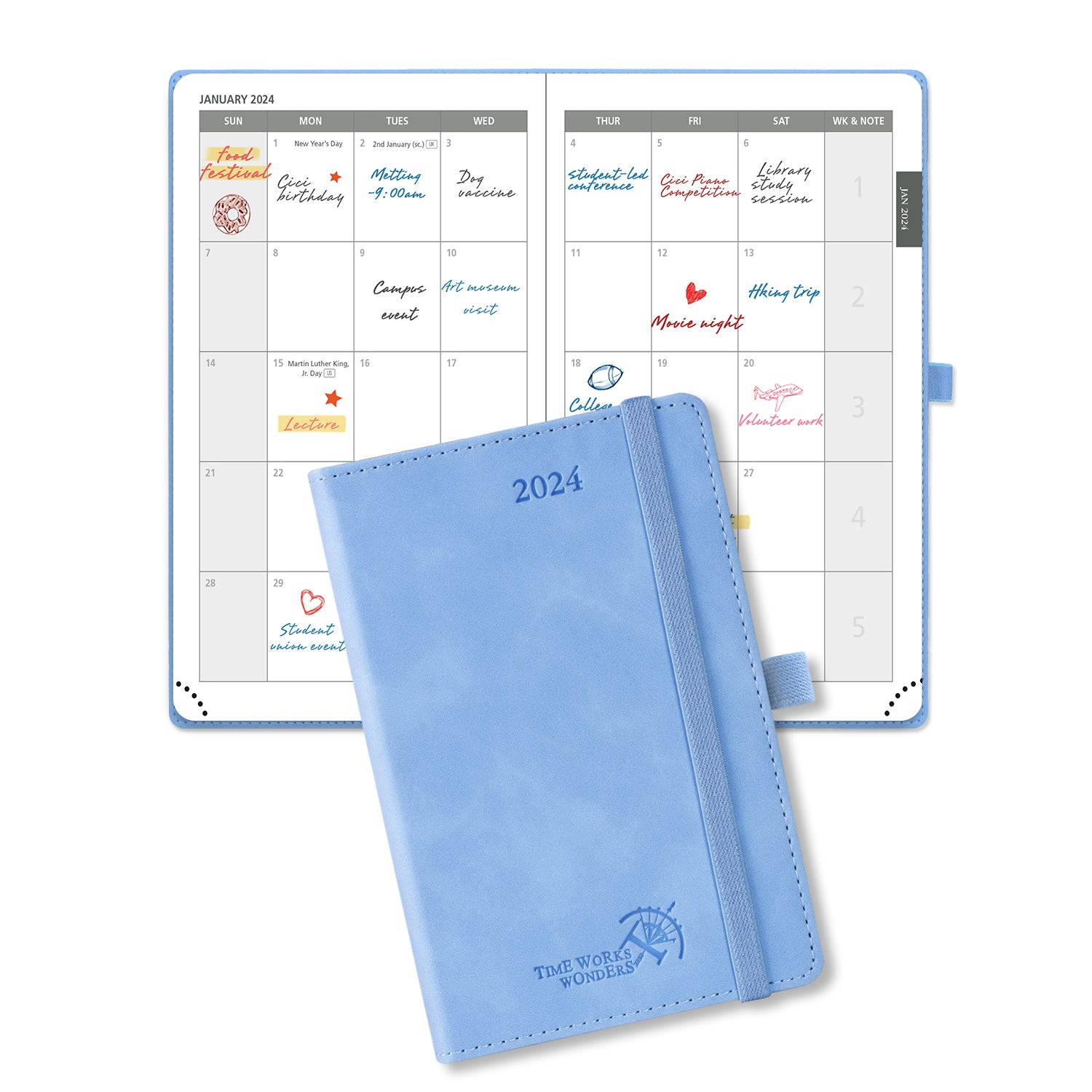 2024 Vertical Weekly Planner A5 Mountain