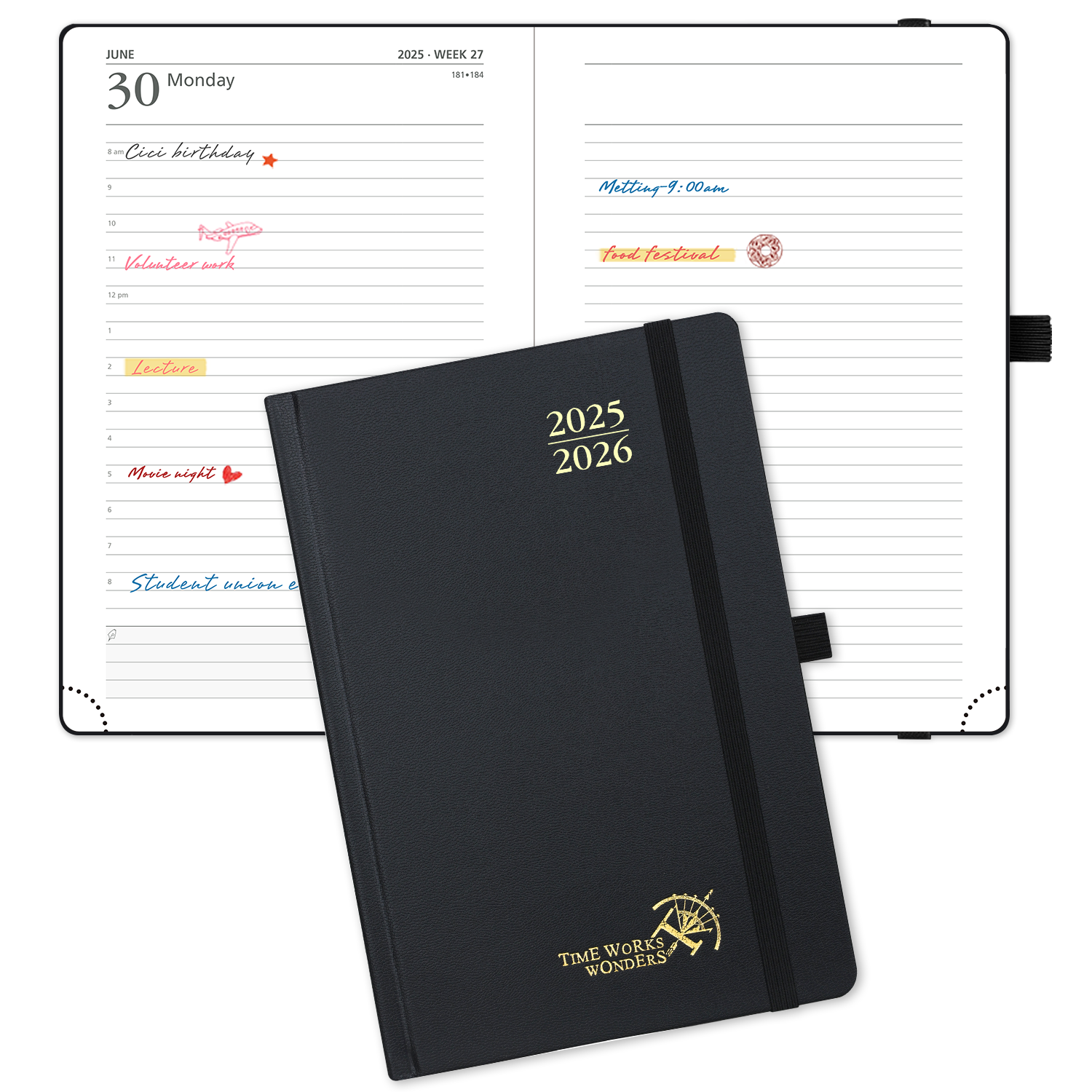 POPRUN Agenda 2025-2026 [A5-8.5" X 6.25" Wire-Bound] - Academic Planner (July 2025 - June 2026