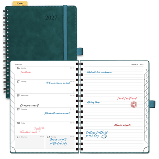 POPRUN Weekly Planner Petrol Green