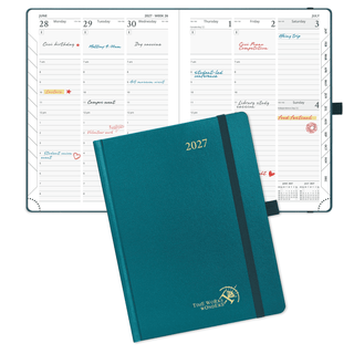 POPRUN 2027 Week Planner Pacific Green