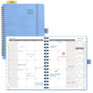 POPRUN 2026 Monthly Planner Cerulean Blue