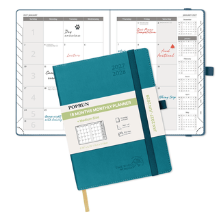 POPRUN 2026 Monthly Planner Pacific Green