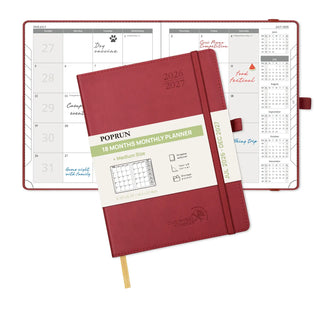 POPRUN 2026-2027 Academic Planner Burgundy