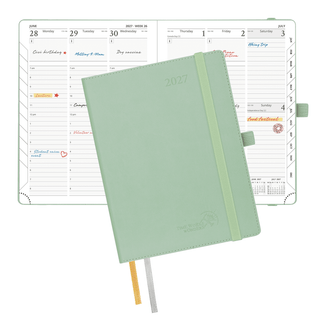 POPRUN 2027 Week Planner Celadon Green