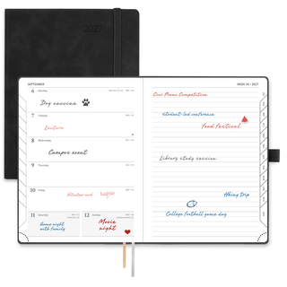 POPRUN Weekly Planner Black