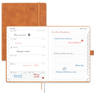 POPRUN Weekly Planner Brown