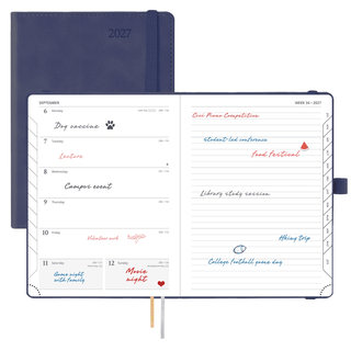 POPRUN Weekly Planner Navy Blue