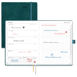 POPRUN Weekly Planner Petrol Green