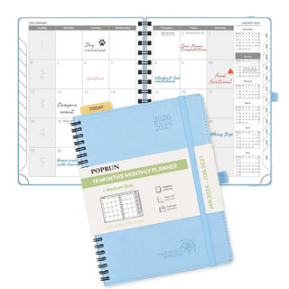 POPRUN 2026 Monthly Planner Donau Blue