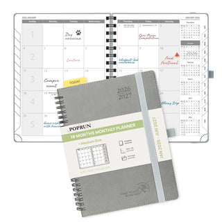 POPRUN 2026 Monthly Planner Gray
