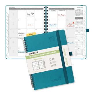 POPRUN 2026 Monthly Planner Pacific Green