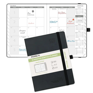 POPRUN 2026 Monthly Planner Black