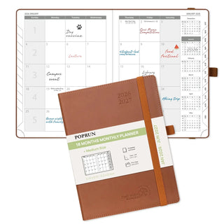 POPRUN 2026 Monthly Planner Brown