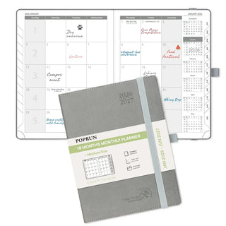 POPRUN 2026 Monthly Planner Gray