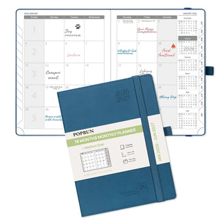 POPRUN 2026 Monthly Planner Navy Blue