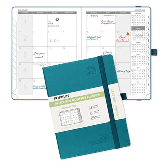 POPRUN 2026 Monthly Planner Pacific Green