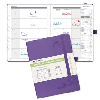 POPRUN 2026 Monthly Planner Purple