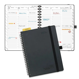 POPRUN 2026 Weekly Planner Black