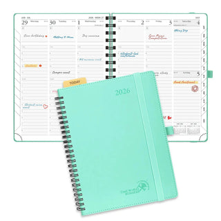 POPRUN 2026 Weekly Planner Mint Green