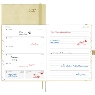 POPRUN Weekly Planner Beige
