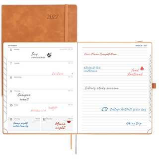 POPRUN Weekly Planner Brown