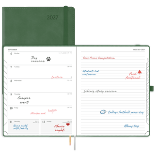 POPRUN Weekly Planner Green