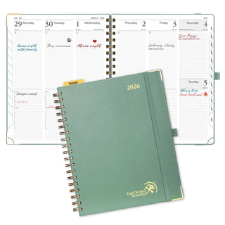 POPRUN 2026 Weekly Planner Mid Night Green