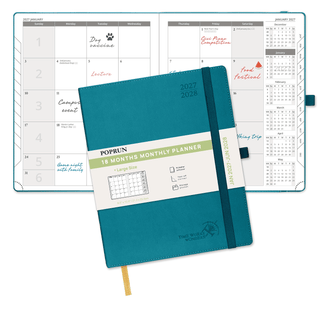 POPRUN 2025 Monthly Planner Pacific Green