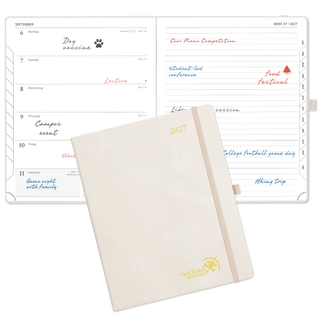 POPRUN Weekly Planner Beige