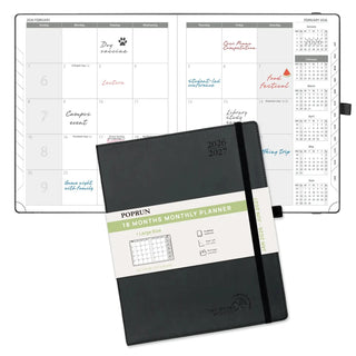 POPRUN 2025 Monthly Planner Black