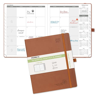 POPRUN 2025 Monthly Planner Brown