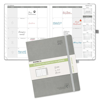 POPRUN 2025 Monthly Planner Gray