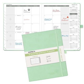 POPRUN 2025 Monthly Planner Mint Green