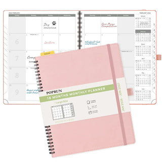 POPRUN 2026 Monthly Planner Light Pink