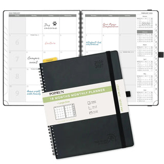 POPRUN 2026 Monthly Planner Neo Black