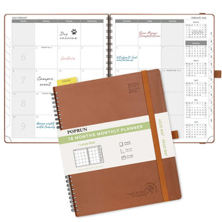 POPRUN 2026 Monthly Planner Neo Brown
