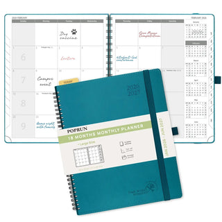 POPRUN 2026 Monthly Planner Pacific Green