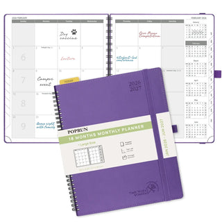 POPRUN 2026 Monthly Planner Purple