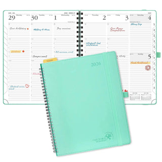 POPRUN 2026 Weekly Planner Mint Green